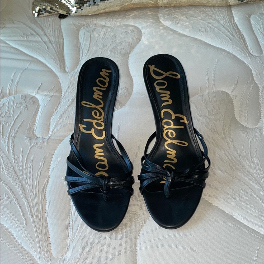 Sam Edelman Black Slide Sandals with Knotted Detail